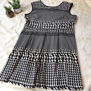 NWOT Tiana B. Houndstooth dress with faux leather
